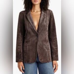 Kenar Women's Dark Brown Chocolate color. Suede Blazer
